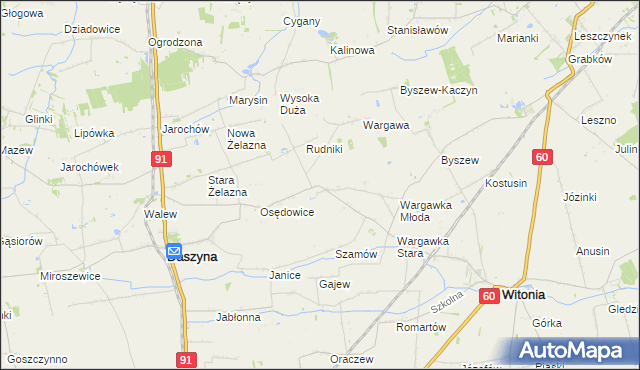 mapa Gozdków gmina Witonia, Gozdków gmina Witonia na mapie Targeo