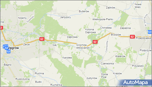 mapa Grochów Włościański, Grochów Włościański na mapie Targeo