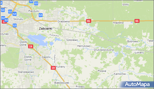 mapa Henrykowo gmina Supraśl, Henrykowo gmina Supraśl na mapie Targeo