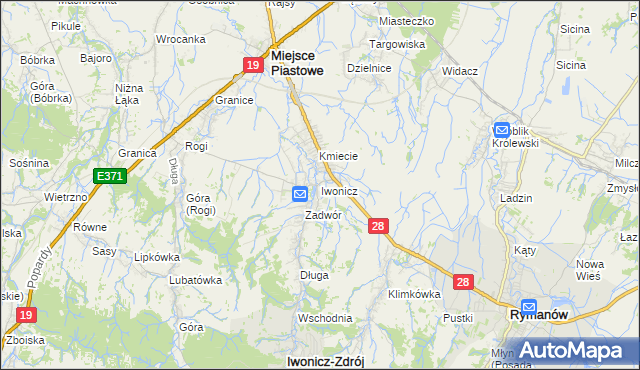 mapa Iwonicz, Iwonicz na mapie Targeo