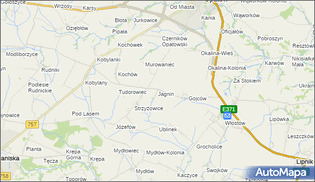 mapa Jagnin, Jagnin na mapie Targeo