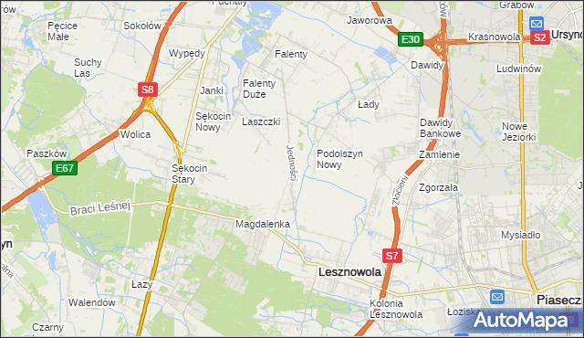 mapa Janczewice, Janczewice na mapie Targeo