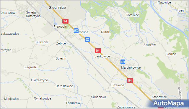 mapa Jankowice gmina Oława, Jankowice gmina Oława na mapie Targeo