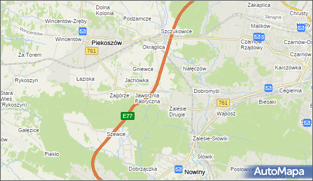 mapa Janów gmina Piekoszów, Janów gmina Piekoszów na mapie Targeo
