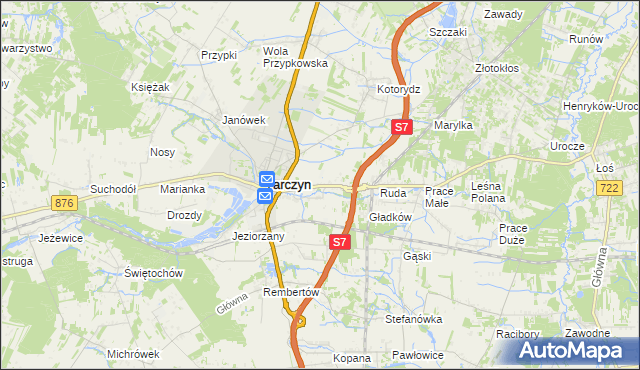 mapa Józefowice gmina Tarczyn, Józefowice gmina Tarczyn na mapie Targeo