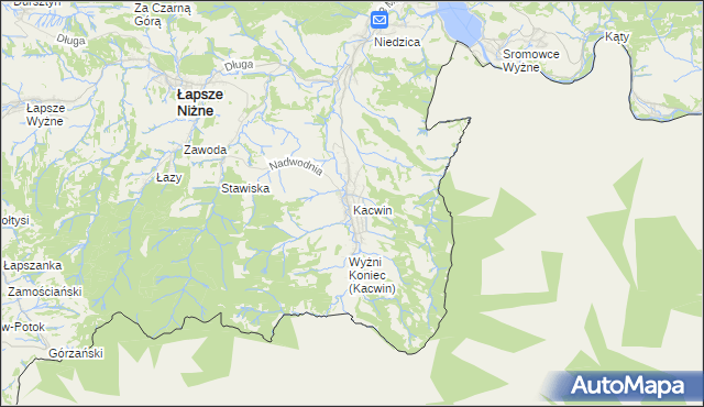 mapa Kacwin, Kacwin na mapie Targeo