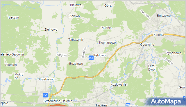 mapa Kębłowo gmina Luzino, Kębłowo gmina Luzino na mapie Targeo