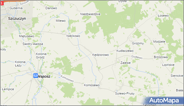 mapa Kędziorowo, Kędziorowo na mapie Targeo