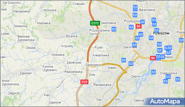 mapa Kielanówka, Kielanówka na mapie Targeo