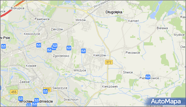 mapa Kiełczów, Kiełczów na mapie Targeo