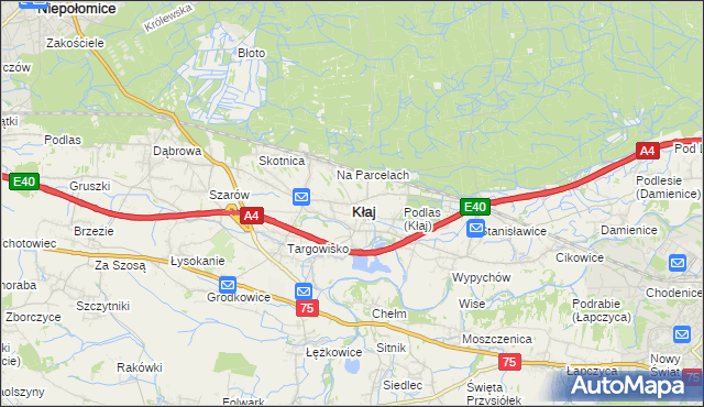 mapa Kłaj, Kłaj na mapie Targeo