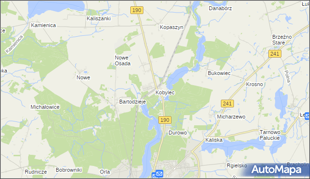 mapa Kobylec gmina Wągrowiec, Kobylec gmina Wągrowiec na mapie Targeo