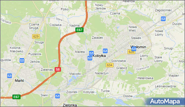 mapa Kobyłka, Kobyłka na mapie Targeo