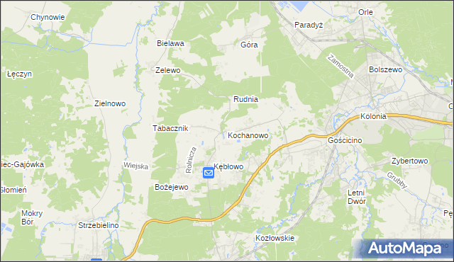mapa Kochanowo gmina Luzino, Kochanowo gmina Luzino na mapie Targeo