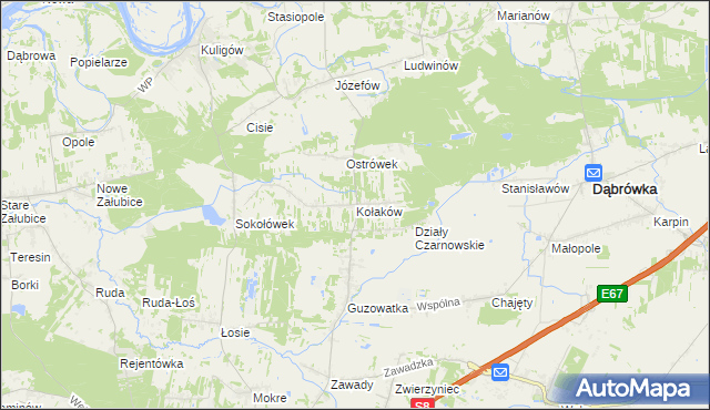 mapa Kołaków, Kołaków na mapie Targeo