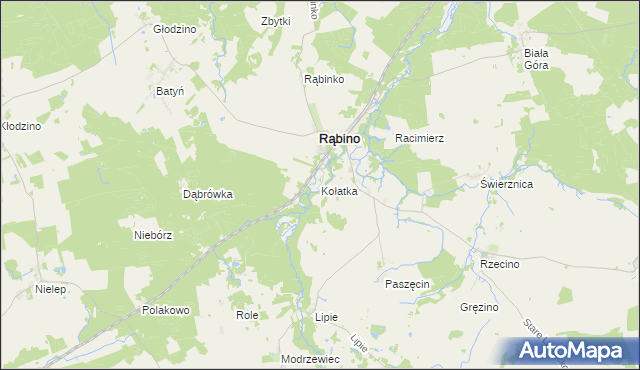 mapa Kołatka gmina Rąbino, Kołatka gmina Rąbino na mapie Targeo