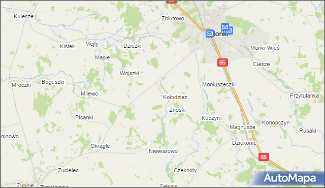 mapa Kołodzież, Kołodzież na mapie Targeo