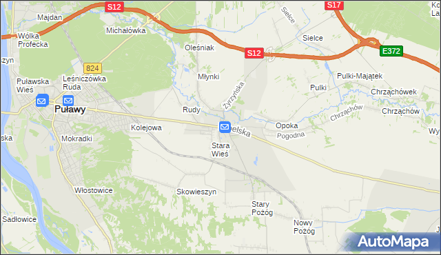 mapa Końskowola, Końskowola na mapie Targeo