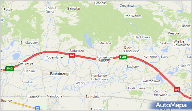 mapa Korniaktów Północny, Korniaktów Północny na mapie Targeo
