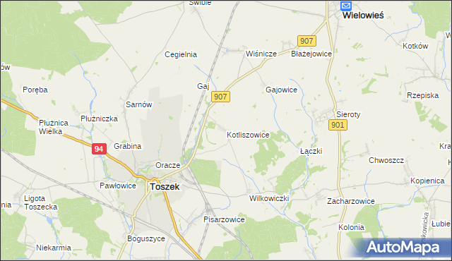 mapa Kotliszowice, Kotliszowice na mapie Targeo