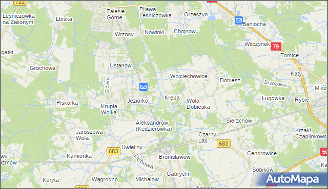 mapa Krępa gmina Prażmów, Krępa gmina Prażmów na mapie Targeo