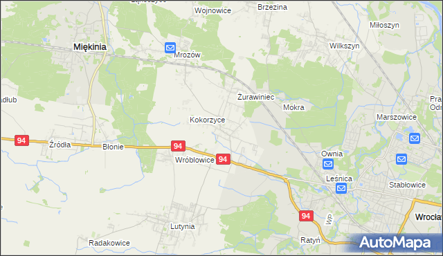 mapa Krępice gmina Miękinia, Krępice gmina Miękinia na mapie Targeo