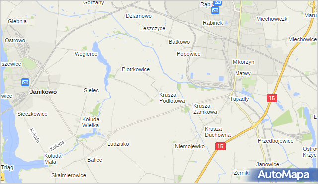 mapa Krusza Podlotowa, Krusza Podlotowa na mapie Targeo