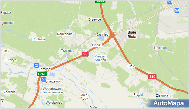 mapa Kruszyn Krajeński, Kruszyn Krajeński na mapie Targeo