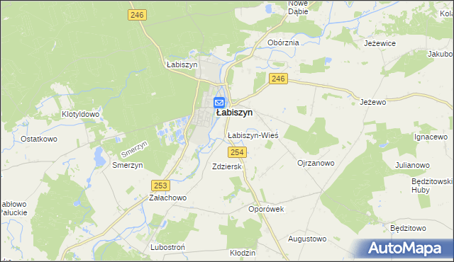mapa Łabiszyn-Wieś, Łabiszyn-Wieś na mapie Targeo