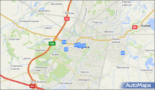 mapa Legnicy, Legnica na mapie Targeo