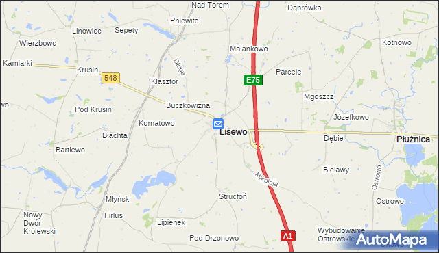 mapa Lisewo powiat chełmiński, Lisewo powiat chełmiński na mapie Targeo