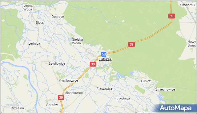 mapa Lubsza powiat brzeski, Lubsza powiat brzeski na mapie Targeo