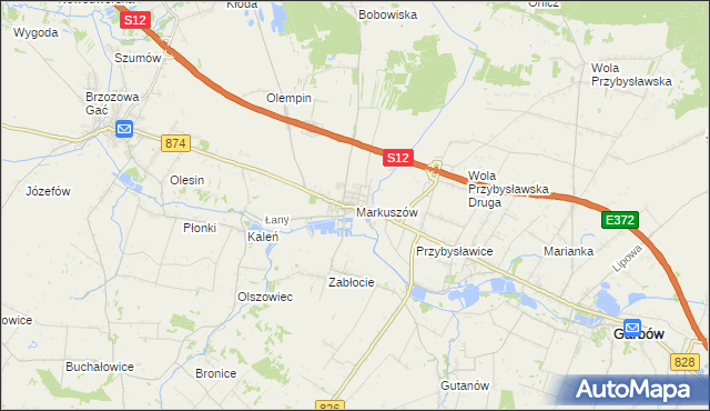 mapa Markuszów, Markuszów na mapie Targeo