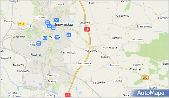 mapa Marulewy, Marulewy na mapie Targeo