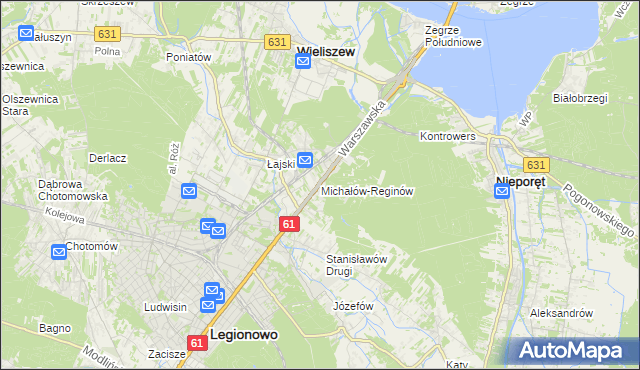 mapa Michałów-Reginów, Michałów-Reginów na mapie Targeo