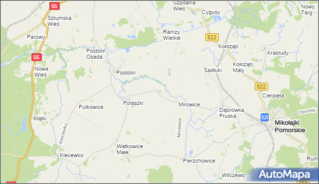 mapa Michorowo, Michorowo na mapie Targeo