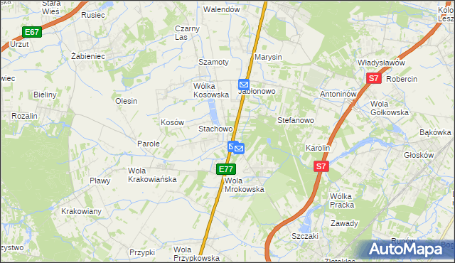 mapa Mroków gmina Lesznowola, Mroków gmina Lesznowola na mapie Targeo