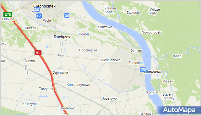 mapa Niestuszewo, Niestuszewo na mapie Targeo