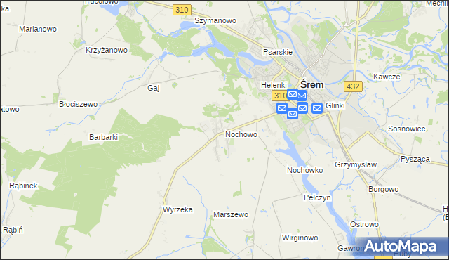 mapa Nochowo, Nochowo na mapie Targeo