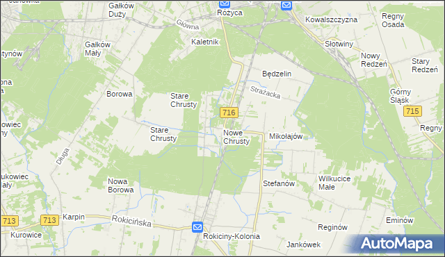 mapa Nowe Chrusty, Nowe Chrusty na mapie Targeo