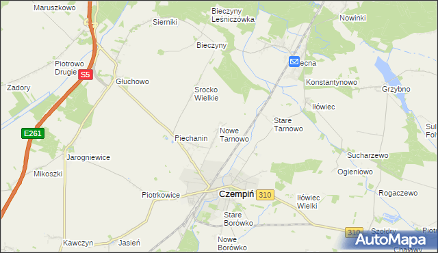 mapa Nowe Tarnowo, Nowe Tarnowo na mapie Targeo