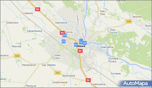 mapa Oława, Oława na mapie Targeo