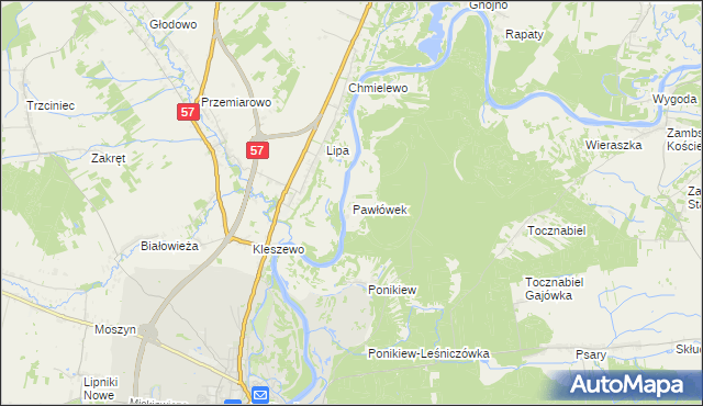 mapa Pawłówek gmina Pułtusk, Pawłówek gmina Pułtusk na mapie Targeo