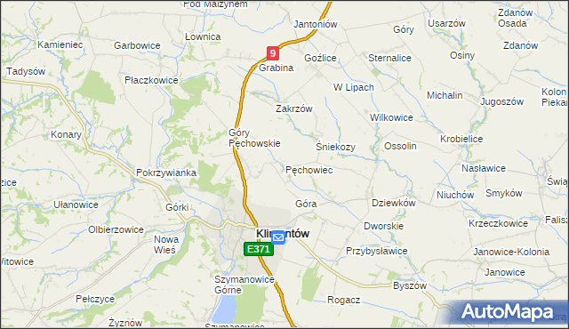 mapa Pęchowiec, Pęchowiec na mapie Targeo