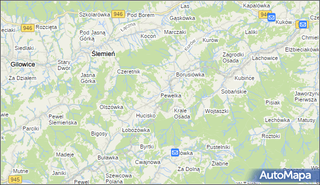 mapa Pewelka, Pewelka na mapie Targeo