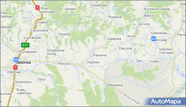 mapa Piekielnik, Piekielnik na mapie Targeo