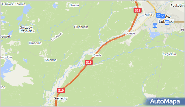 mapa Pikule, Pikule na mapie Targeo