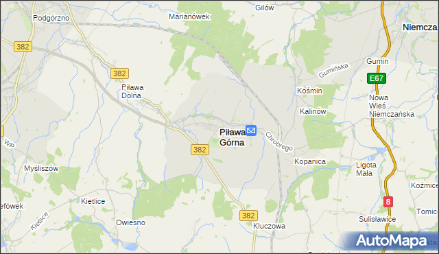 mapa Piława Górna, Piława Górna na mapie Targeo