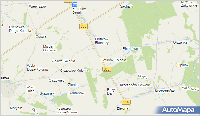 mapa Piotrków-Kolonia, Piotrków-Kolonia na mapie Targeo