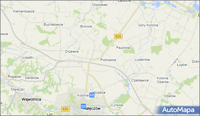 mapa Piotrowice gmina Nałęczów, Piotrowice gmina Nałęczów na mapie Targeo